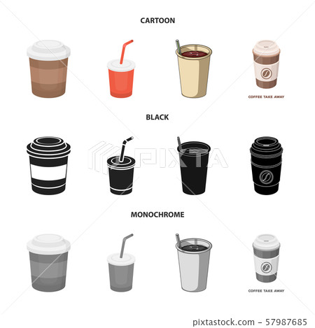 Isolated object of coffee and cup logo. Set of coffee and hot stock vector illustration. 57987685