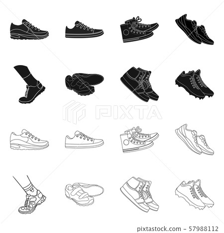 Isolated object of shoe and sport logo. Set of shoe and fitness vector icon for stock. 57988112