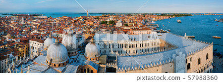 Aerial panorama of Venice with St Mark's Basilica and Doge's Palace. Venice, Italy Aerial panorama of Venice with St Mark's Basilica and Doge's Palace. Venice, Italy 57988360