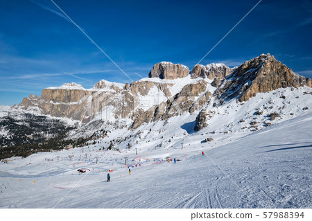 Ski resort in Dolomites, Italy 57988394
