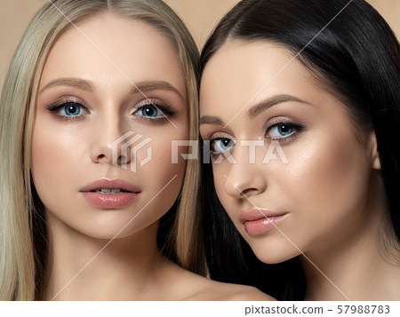 Portrait Beautiful Young Caucasian Woman Long Stock Photo 1329483050