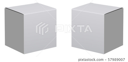 Box mockup. 3d white package. Carton cardboard set 57989007