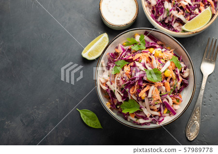 Classic coleslaw salad. 57989778