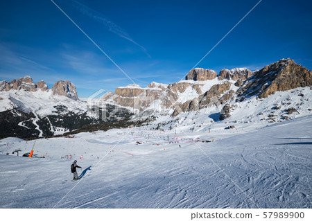 Ski resort in Dolomites, Italy 57989900