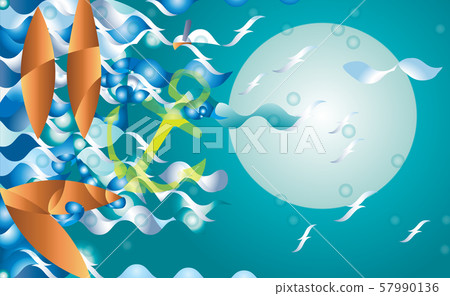 Abstract boat fantasy, at night Fantasy Abstract boat fantasy, at night Fantasy 57990136