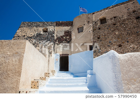 Ruins of the Castle of Akrotiri on the island of Santorini Ruins of the Castle of Akrotiri on the island of Santorini 57990450