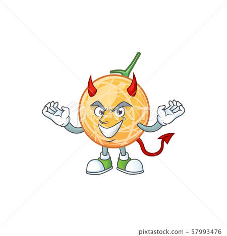 Devil healthy cantaloupe fruit in cartoon character Devil healthy cantaloupe fruit in cartoon character 57993476