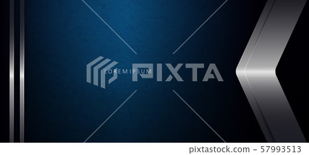 Abstract elegant dark blue composition with an arrow and two stripes of metallic hue 57993513