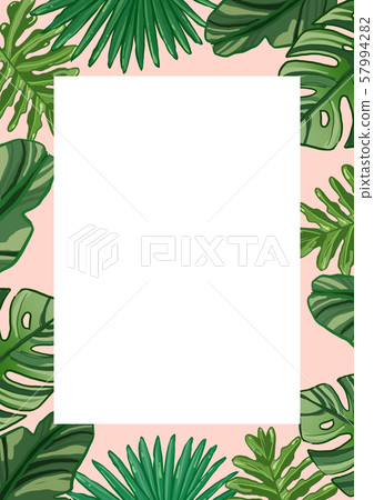 Tropical plants frame-wedding invitation, brochure, card 57994282
