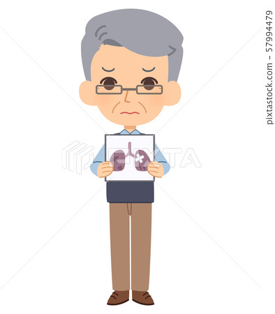 Elderly men illustration lungs unhealthy Elderly men illustration lungs unhealthy 57994479