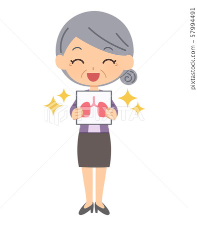 老年婦女圖肺健康 57994491