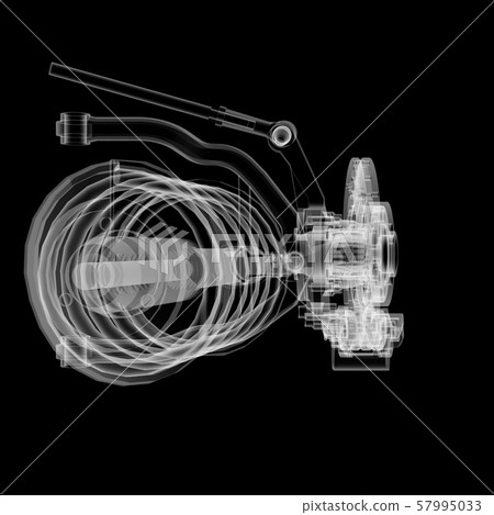 X-ray Car suspension and brake disk X-ray Car suspension and brake disk 57995033