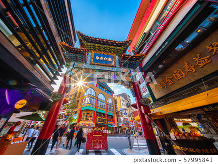 Yokohama cityscape in Japan Views of Yokohama Chinatown and sunlight 57995841