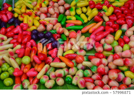 Fruit Shaped Mung Beans - Kanom Look Choup 57996871