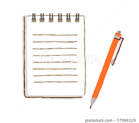 Notepad and pen 57998329