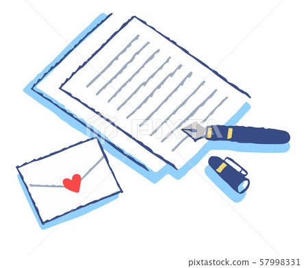 Stationery, envelope and pen 57998331