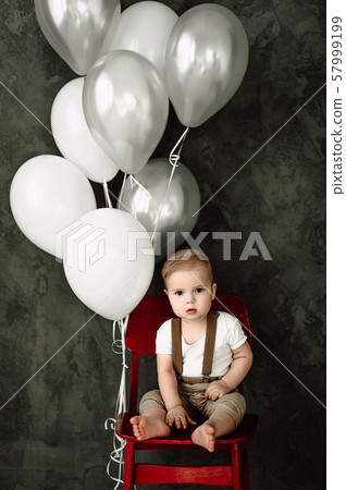 Portrait of lovely little boy happy smiling 57999199