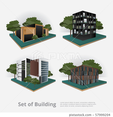 Modern City Building Perspective Vector Illustration Modern City Building Perspective Vector Illustration 57999204