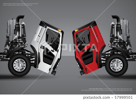 Cargo Trucks Transportation Poster Vector Illustration 57999501