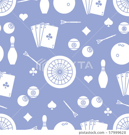 Sports pattern Darts, billiards, bowling, cards. Sports pattern Darts, billiards, bowling, cards. 57999628