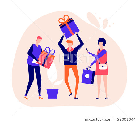 Teenager birthday, corporate party flat vector illustration 58001044