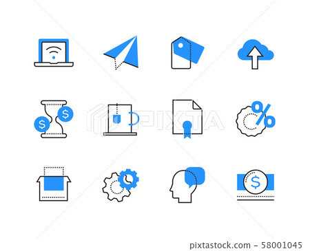 Internet business - line design style icons set 58001045