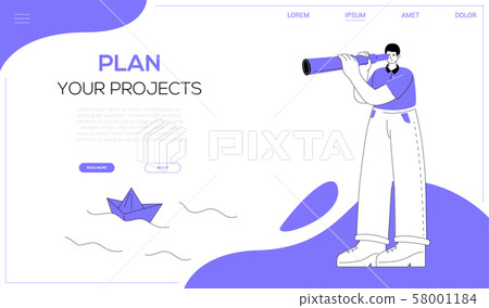 Plan your projects - flat design style web banner Plan your projects - flat design style web banner 58001184
