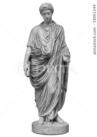 Young roman emperor Commodus statue isolated over white background. Lucius Aurelius Commodus reign Young roman emperor Commodus statue isolated over white background. Lucius Aurelius Commodus reign 58001344