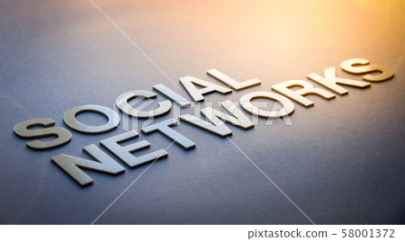 Word social networks written with white solid 58001372
