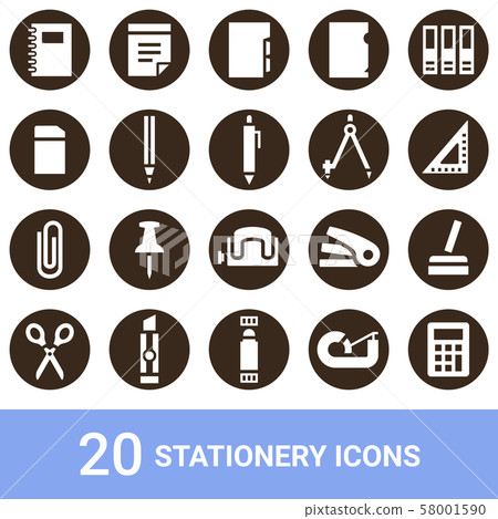 Product icon stationery white set 20 58001590