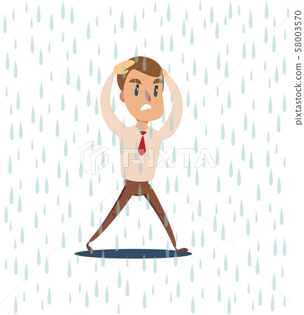 businessman run from the rain . 58003570