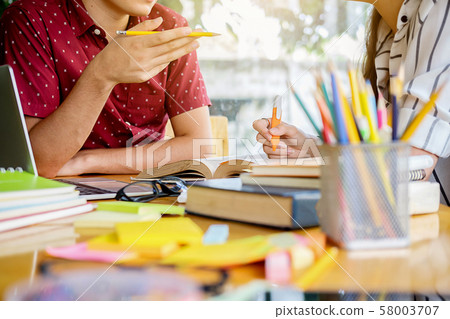 Education concept. Students studying and Education concept. Students studying and 58003707