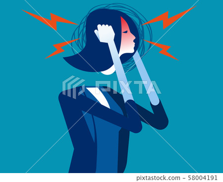 Businesswoman with headache. Concept business Businesswoman with headache. Concept business 58004191