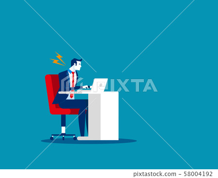 Businessman suffer from stiff neck. Concept Businessman suffer from stiff neck. Concept 58004192