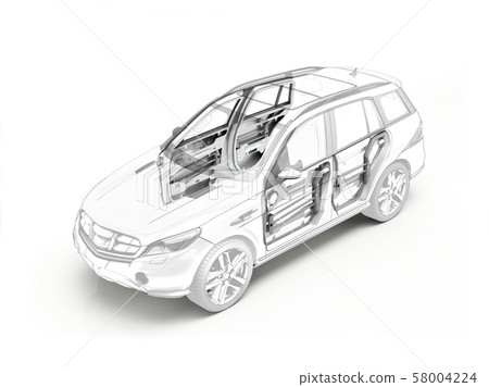 Suv technical drawing showing internal mechanicals 58004224