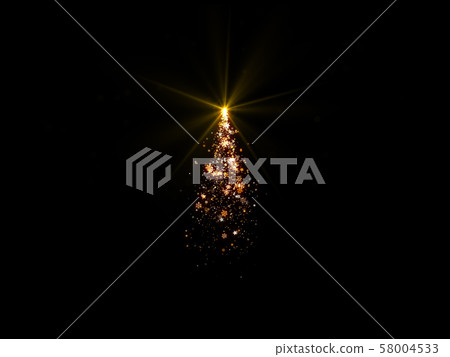 Magic Christmas tree lights on black background for overlays with copy space Magic Christmas tree lights on black background for overlays with copy space 58004533