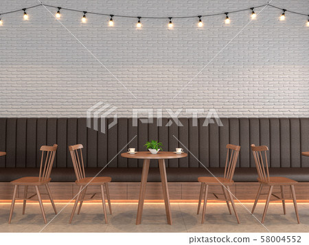 Loft style coffee shop 3d render 58004552