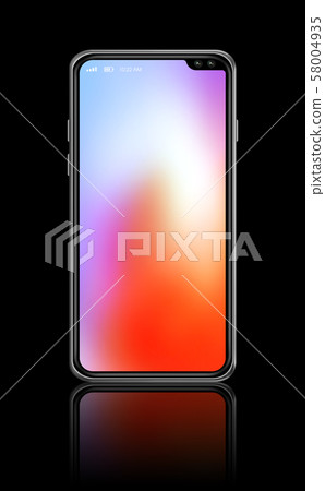 All-screen colorful smartphone mockup isolated on All-screen colorful smartphone mockup isolated on 58004935