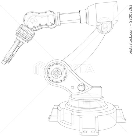 Robot hand. EPS10 format. Wire-frame Vector created of 3d Robot hand. EPS10 format. Wire-frame Vector created of 3d 58005262