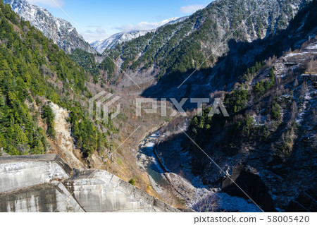 Looking down from Kurobe Dam Looking down from Kurobe Dam 58005420