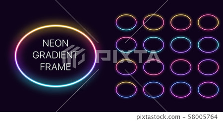 Neon gradient oval Frame with copy space. 58005764