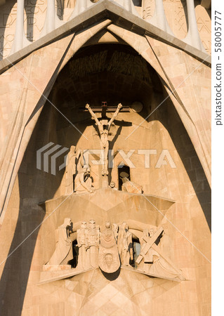 Sagrada Familia church. Designed by Antoni Gaudi Sagrada Familia church. Designed by Antoni Gaudi 58005777