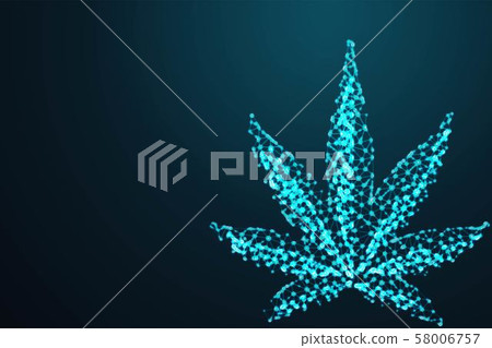 Marijuana, cannabis leaf, Abstract 3d polygonal Marijuana, cannabis leaf, Abstract 3d polygonal 58006757