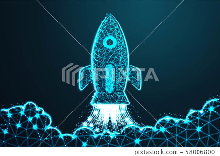 Rocket launch. Business start up concept form - Stock Illustration ...