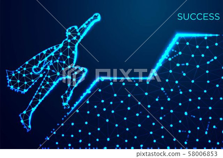 Businessman Flying. Leadership and business growth - Stock Illustration ...