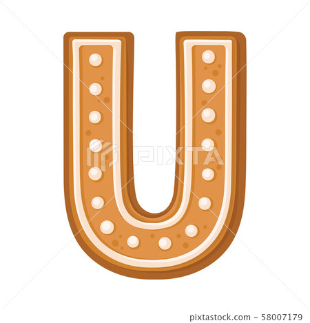 Cookies in the shape of the letter U. Vector illustration on a white background. Cookies in the shape of the letter U. Vector illustration on a white background. 58007179