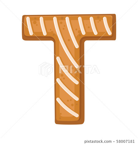 Cookies in the shape of the letter T. Vector illustration on a white background. Cookies in the shape of the letter T. Vector illustration on a white background. 58007181