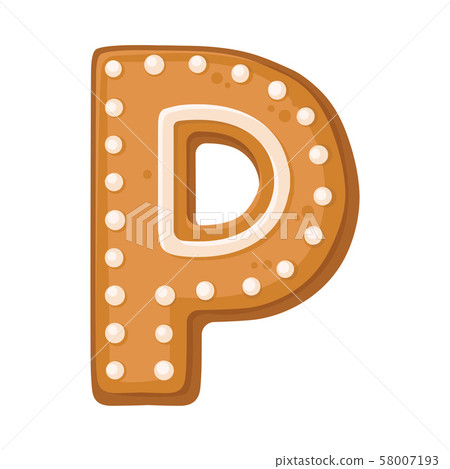 Cookies in the shape of the letter P. Vector illustration on a white background. Cookies in the shape of the letter P. Vector illustration on a white background. 58007193