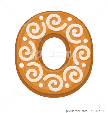 Cookies in the shape of the letter O. Vector illustration on a white background. Cookies in the shape of the letter O. Vector illustration on a white background. 58007198
