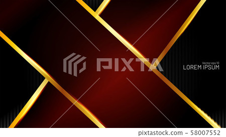 Abstract red arrow with black background with a paper cut style. For business templates. Vector illustration 58007552